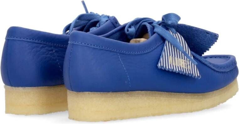 Clarks Bright Blue Leather Wallabee Lifestyle Schoen Blue Dames