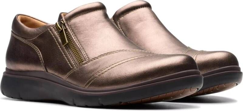 Clarks Bronzen Dames Loafer Brede Schoenen Brown Dames