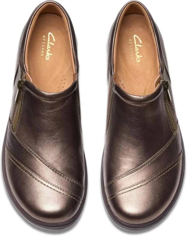 Clarks Bronzen Dames Loafer Brede Schoenen Brown Dames