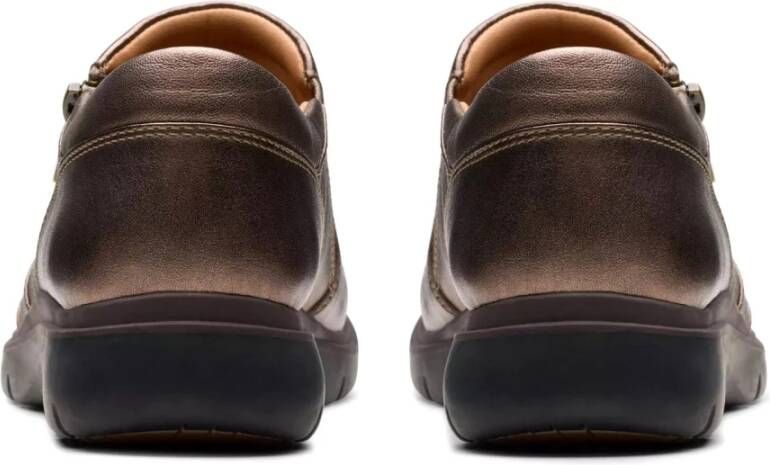 Clarks Bronzen Dames Loafer Brede Schoenen Brown Dames