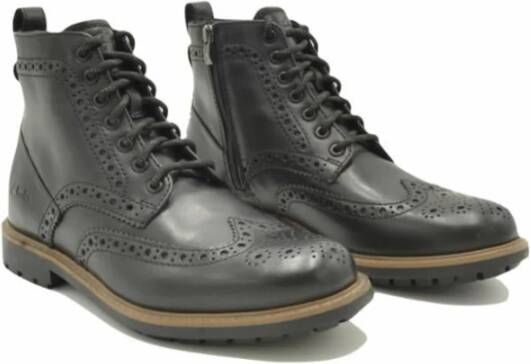 Clarks Bruin leren winter enkellaars Westcombe Black Heren