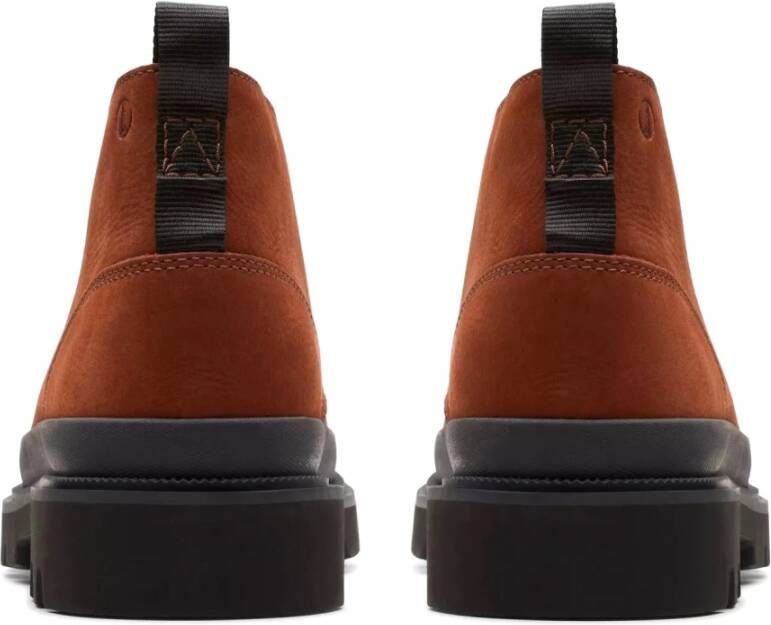 Clarks Bruine Heren Enkellaars Comfortabel Leer Brown Heren