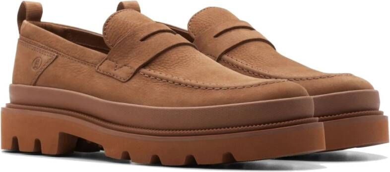 Clarks Bruine Step Loafers voor Mannen Brown Heren