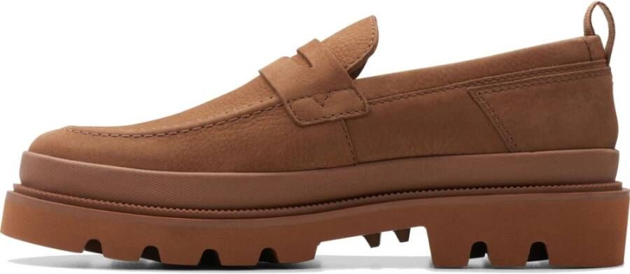 Clarks Bruine Step Loafers voor Mannen Brown Heren