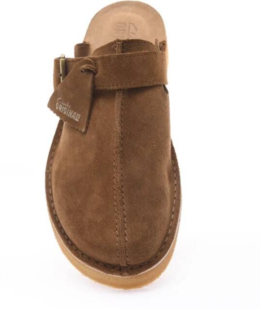 Clarks Bruine Suède Originals Trek Muiltjes Brown Heren