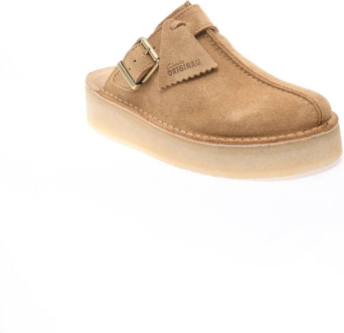 Clarks Bruine Suède Sleehak Muiltjes Brown Dames