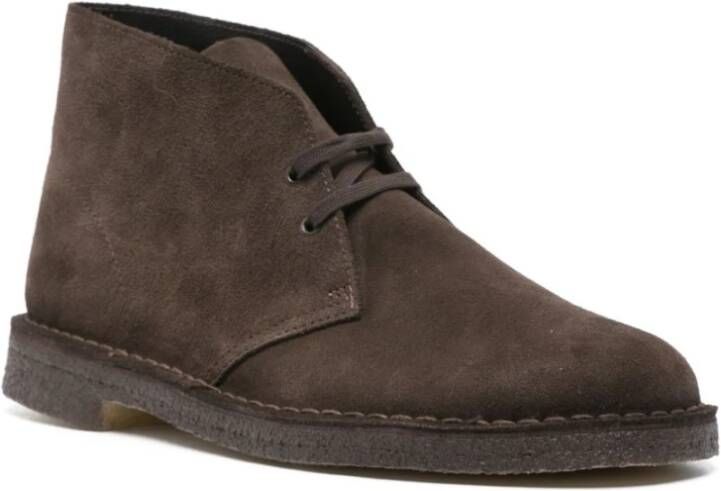 Clarks Bruine Suède Veterschoenen Brown Heren