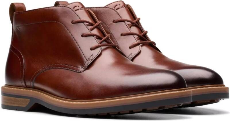 Clarks Comfortabele Heren Enkellaars Bruin Brown Heren