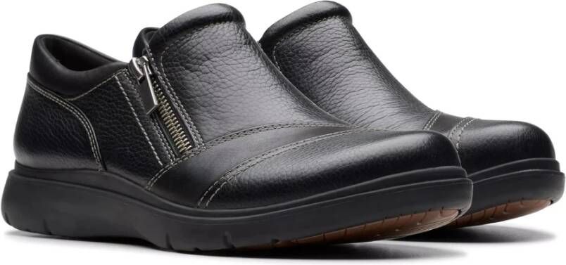 Clarks Comfortabele leren loafer in zwart Black Dames