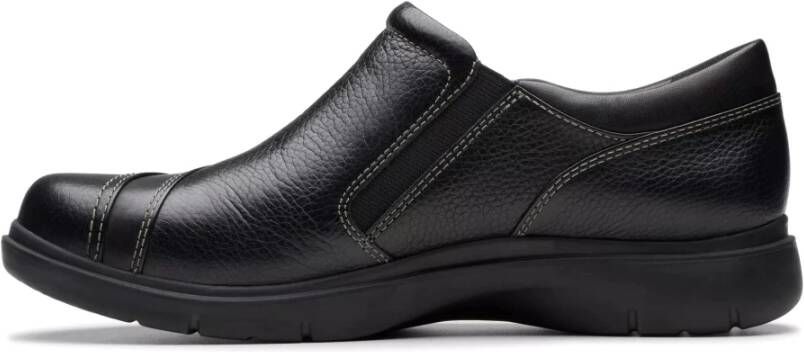 Clarks Comfortabele leren loafer in zwart Black Dames