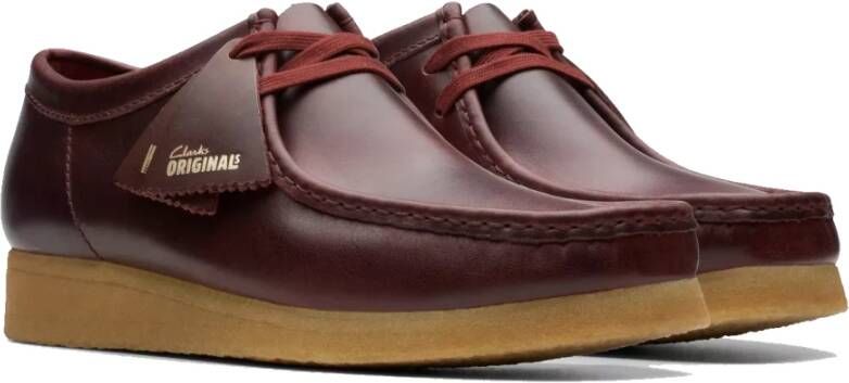 Clarks Dieprode Leren Wallabee Schoenen Red Heren