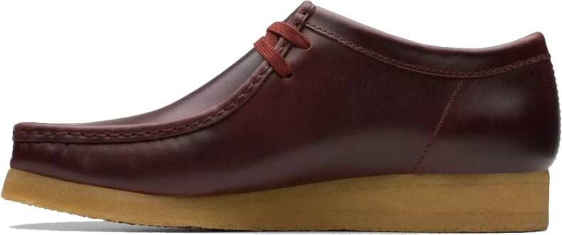 Clarks Dieprode Leren Wallabee Schoenen Red Heren