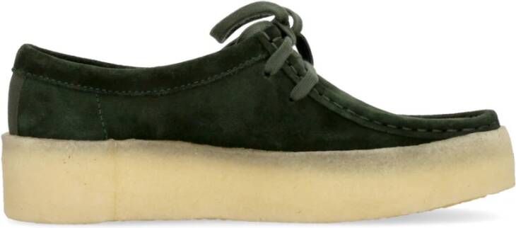 Clarks Donkergroene W Wallabee Cup Streetwear Collectie Green Dames