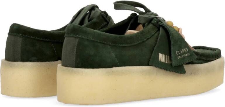 Clarks Donkergroene W Wallabee Cup Streetwear Collectie Green Dames