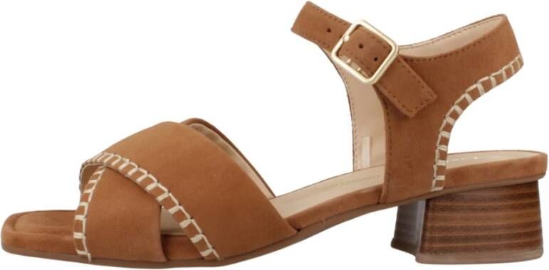 Clarks Elegant Cross Strap High Heel Sandals Brown Dames