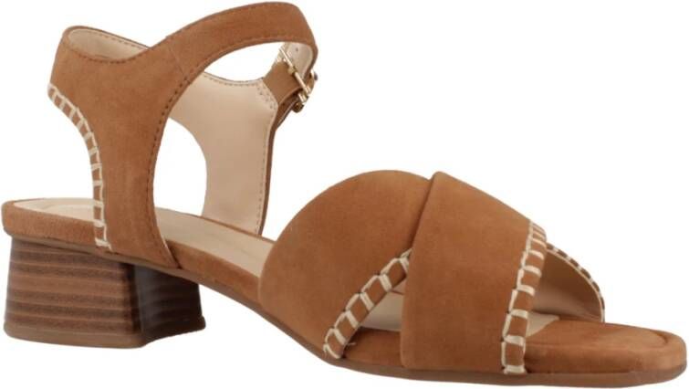 Clarks Elegant Cross Strap High Heel Sandals Brown Dames