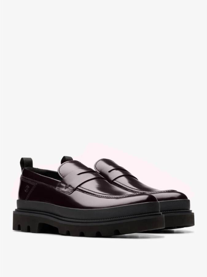 Clarks Elegante Comfortabele Bordeaux Leren Loafers Brown Heren