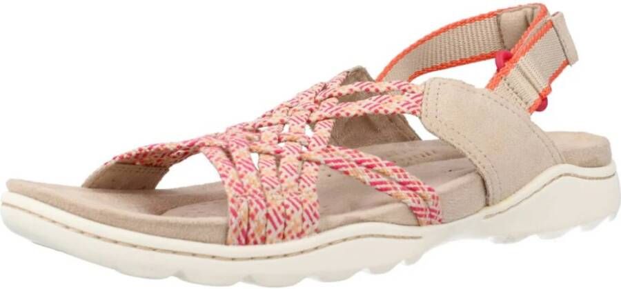 Clarks Comfortabele platte sandalen voor vrouwen Beige Dames