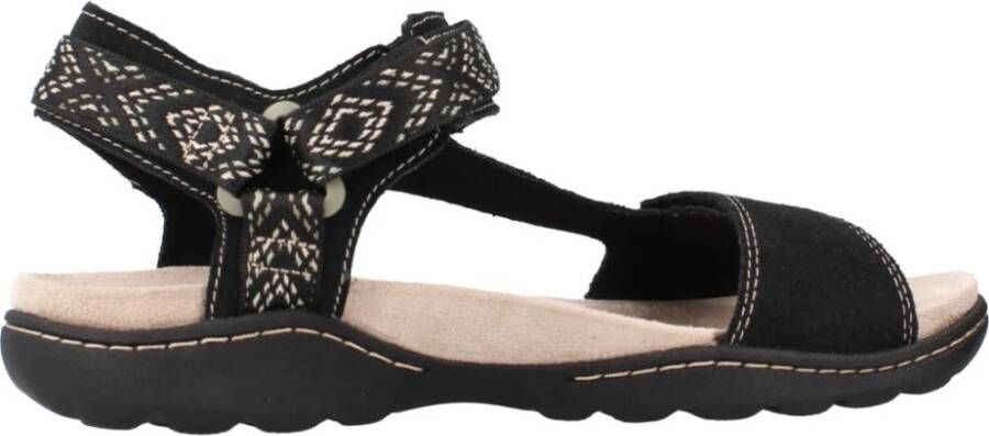 Clarks Stijlvolle platte sandalen voor vrouwen Black Dames