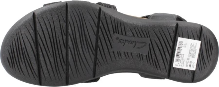 Clarks Comfortabele platte sandalen voor vrouwen Black Dames