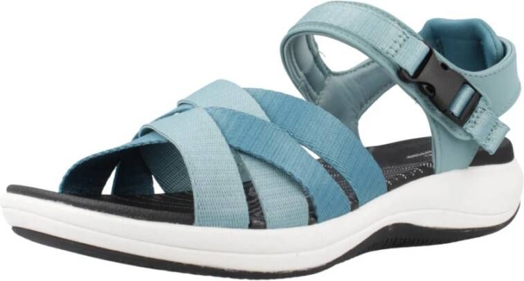 Clarks Comfortabele platte sandalen voor vrouwen Blue Dames