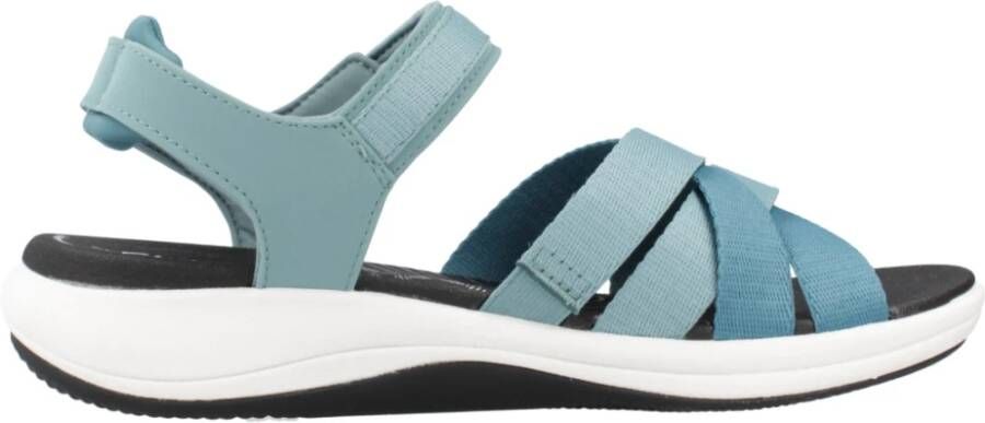 Clarks Comfortabele platte sandalen voor vrouwen Blue Dames