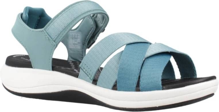 Clarks Comfortabele platte sandalen voor vrouwen Blue Dames