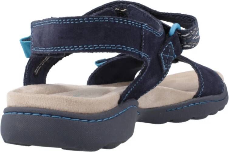 Clarks Stijlvolle platte sandalen voor vrouwen Blue Dames