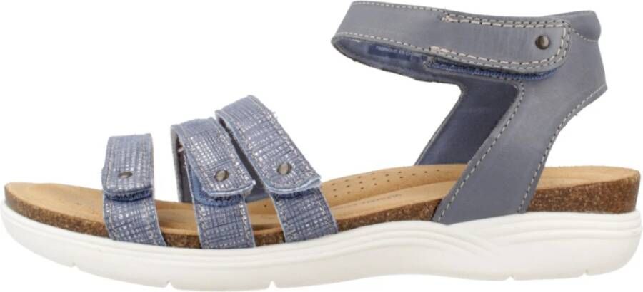 Clarks Stijlvolle Platte Sandalen voor Vrouwen Blue Dames