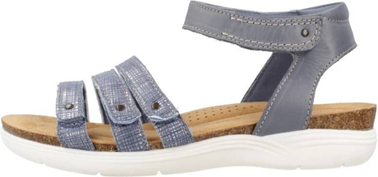 Clarks Stijlvolle Platte Sandalen voor Vrouwen Blue Dames