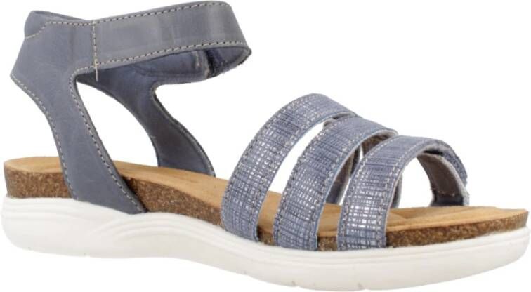 Clarks Stijlvolle Platte Sandalen voor Vrouwen Blue Dames