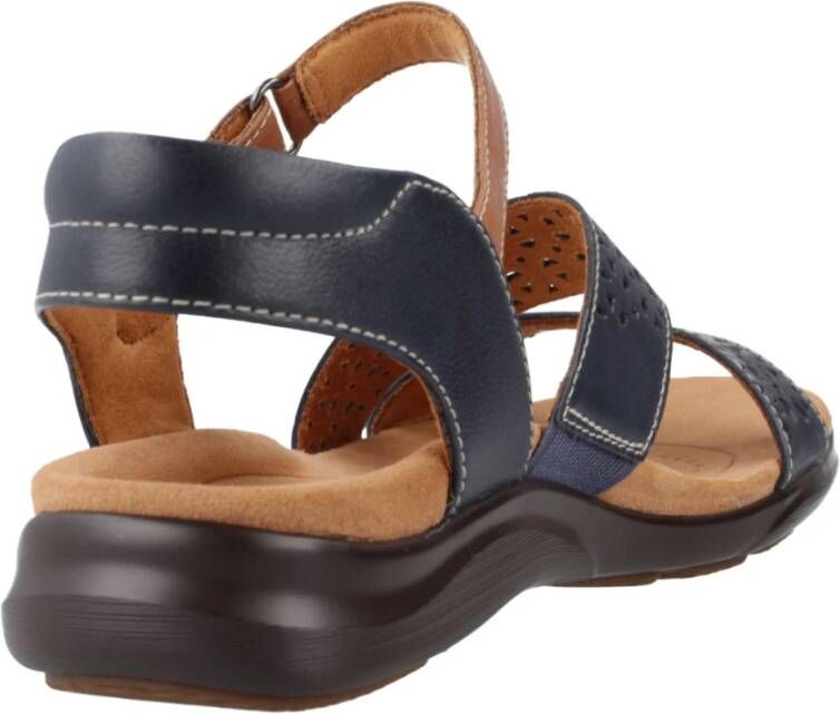 Clarks Stijlvolle Platte Sandalen Blue Dames