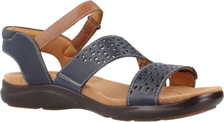 Clarks Stijlvolle Platte Sandalen Blue Dames