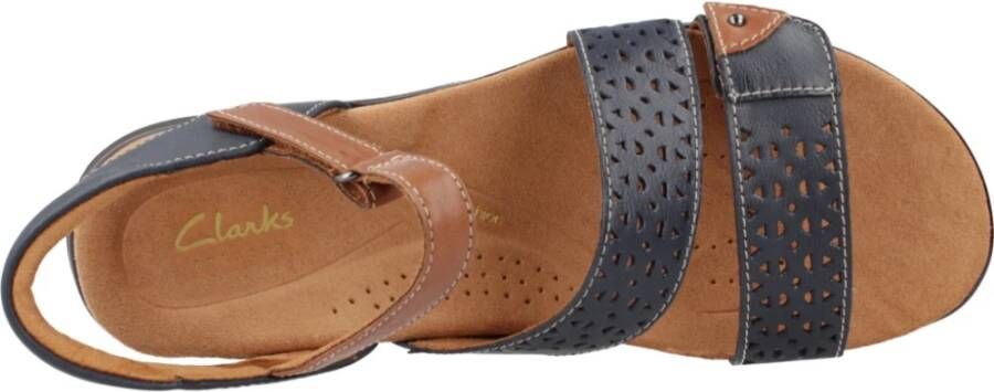 Clarks Stijlvolle Platte Sandalen Blue Dames