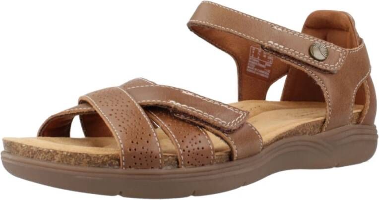 Clarks Stijlvolle platte sandalen voor vrouwen Brown Dames