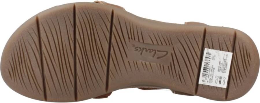 Clarks Stijlvolle platte sandalen voor vrouwen Brown Dames