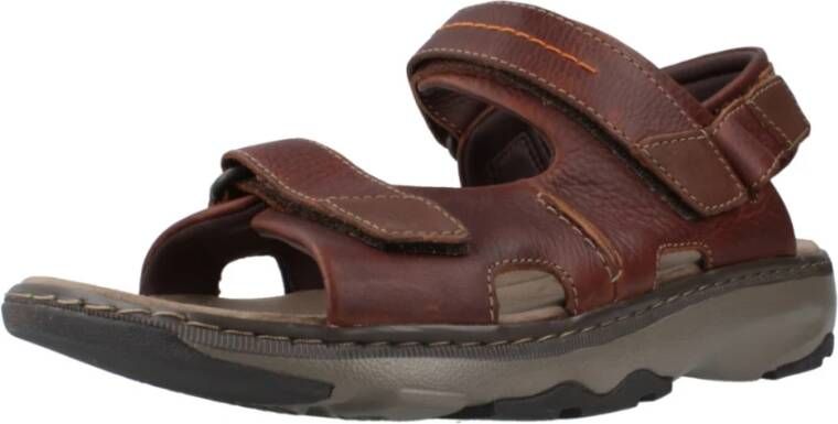 Clarks Stijlvolle platte sandalen voor mannen Brown Heren