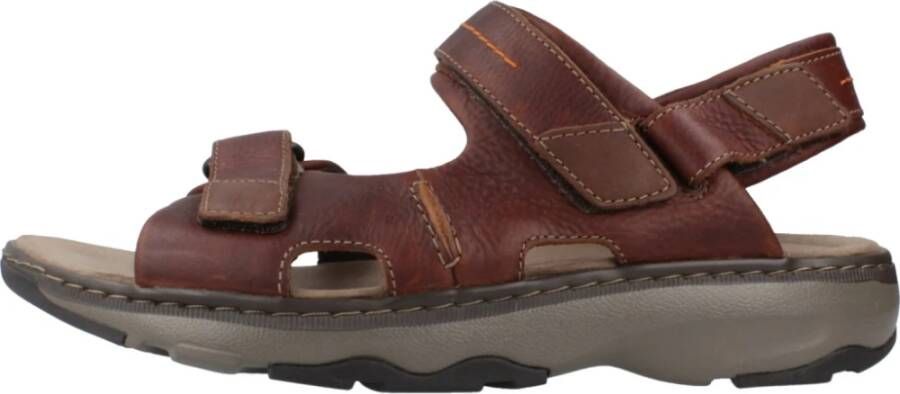 Clarks Stijlvolle platte sandalen voor mannen Brown Heren