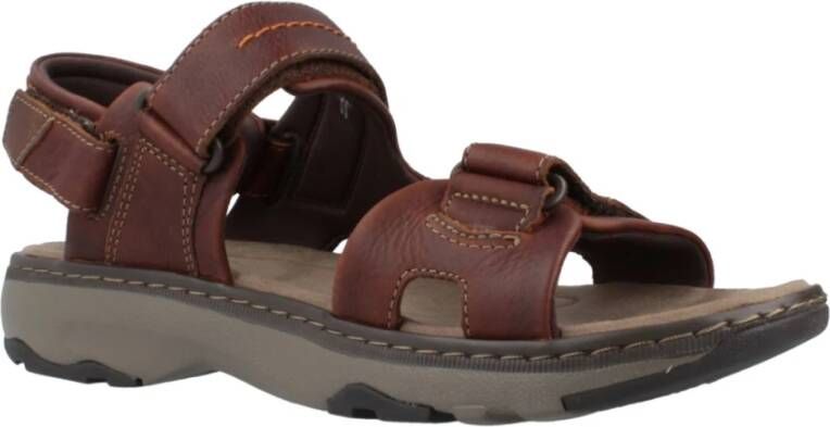 Clarks Stijlvolle platte sandalen voor mannen Brown Heren