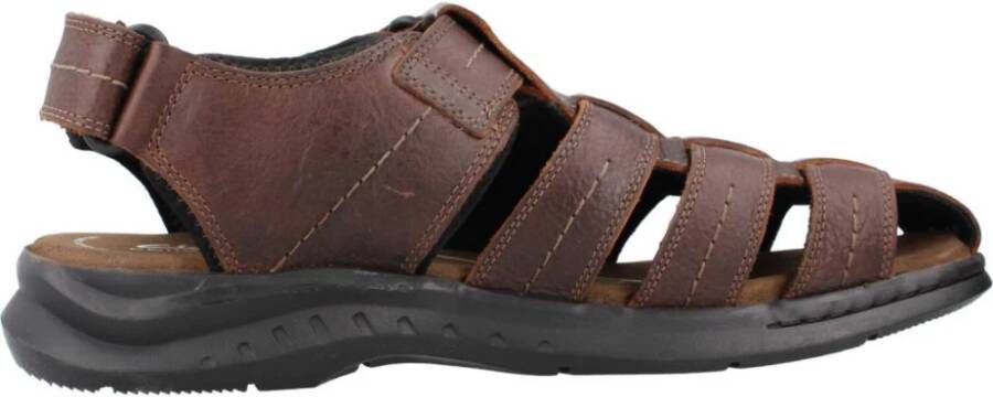 Clarks Heren Platte Sandalen Brown Heren