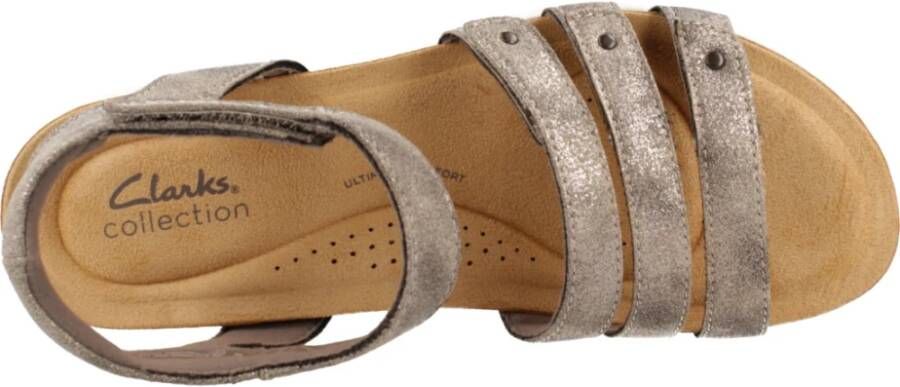 Clarks Comfortabele platte sandalen voor vrouwen Gray Dames