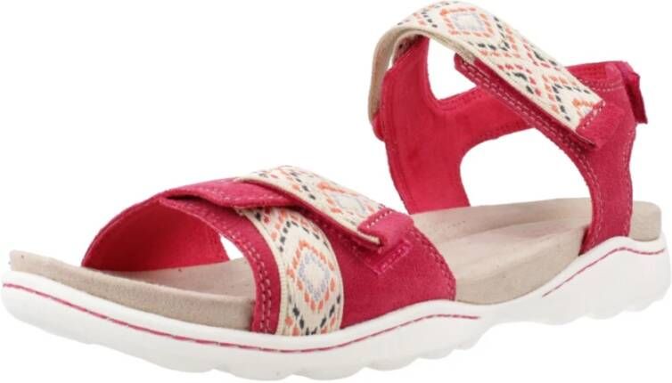 Clarks Stijlvolle platte sandalen voor vrouwen Pink Dames