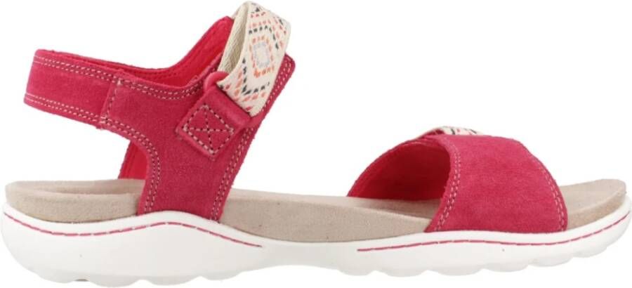 Clarks Stijlvolle platte sandalen voor vrouwen Pink Dames