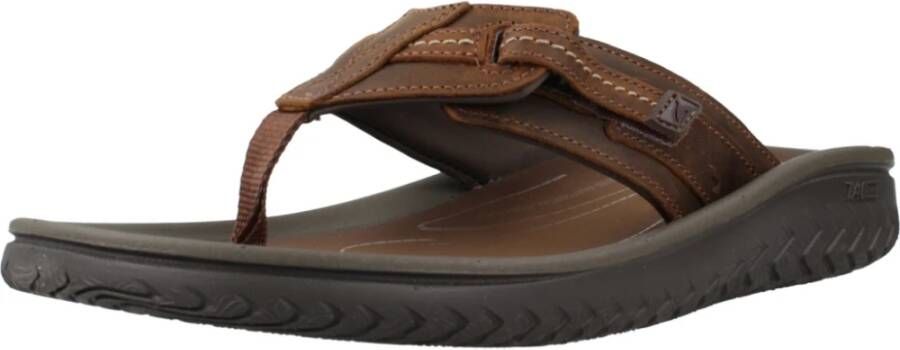 Clarks Stijlvolle Zomer Flip Flops Brown Heren