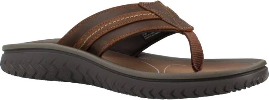 Clarks Stijlvolle Zomer Flip Flops Brown Heren