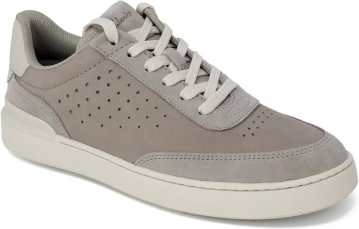 Clarks Grijze Leren Veterschoenen voor Vrouwen Gray Dames