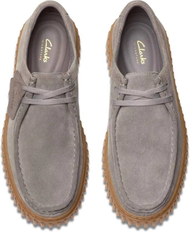 Clarks Grijze suède veterschoen voor heren Gray Heren