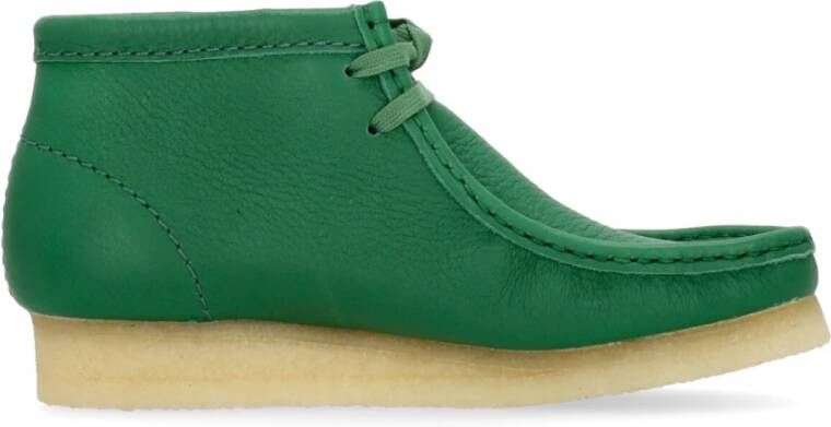 Clarks Groen Leren Wallabee Boot Lifestyle Green Dames