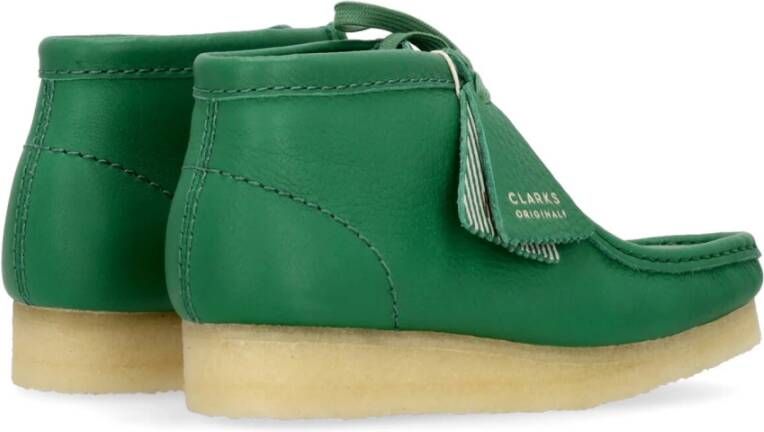 Clarks Groen Leren Wallabee Boot Lifestyle Green Dames