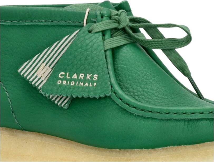 Clarks Groen Leren Wallabee Boot Lifestyle Green Dames